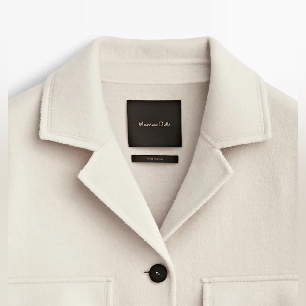 Massimo Dutti Oversized Wool Blend Coat With Pockets Size M - Picture 10 of 17